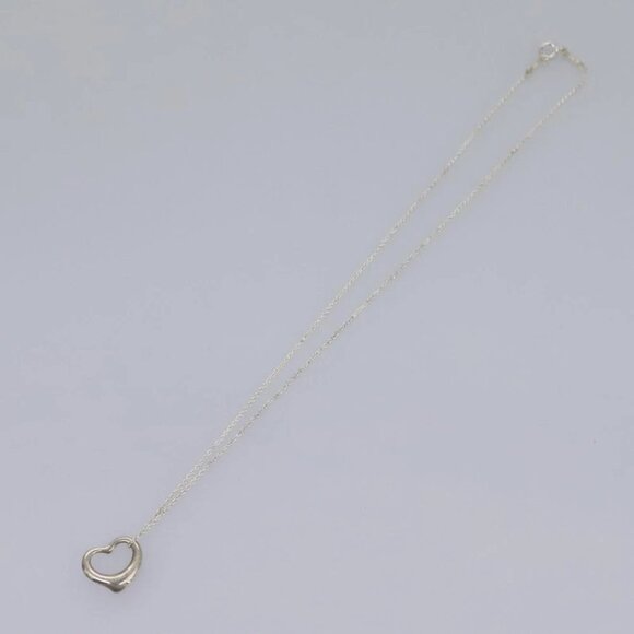 TIFFANY&Co. Open Heart Necklace Ag925 Silver Auth am7763 - Picture 7 of 13